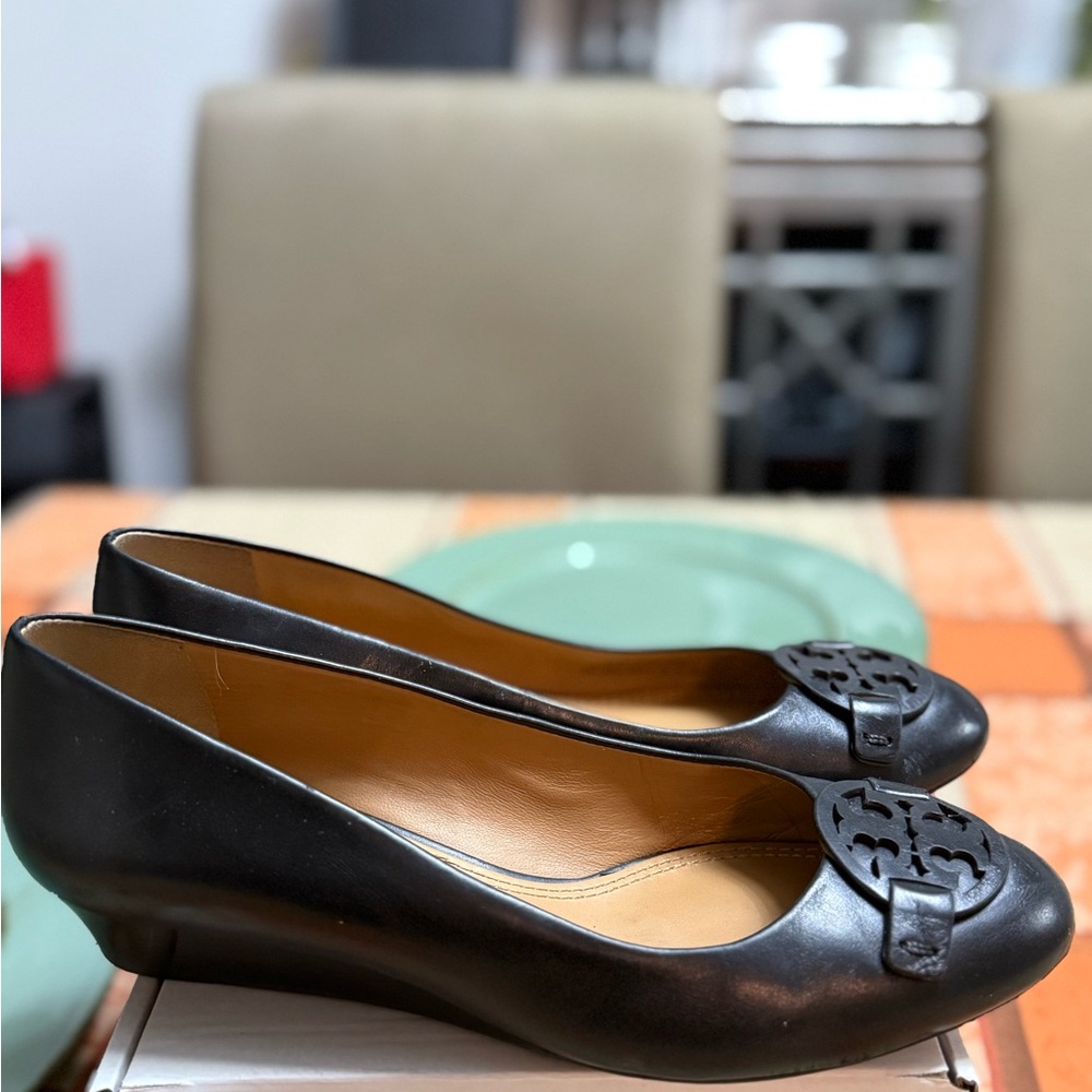 Tory Burch Black Leather Flats